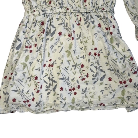 Capsule Collection by Juliette India Floral Mini Dress V Neck Long Sleeve Sz M